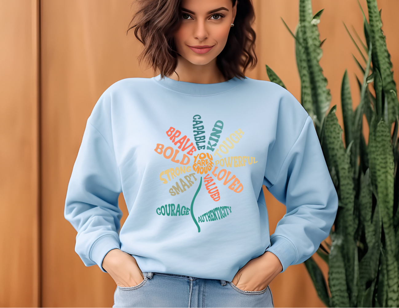 Bloom with Positivity Crew Sweater