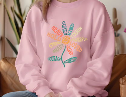 Bloom with Positivity Crew Sweater