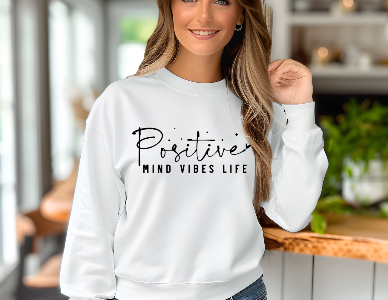 Positive Mind Vibes Life Crew Sweater