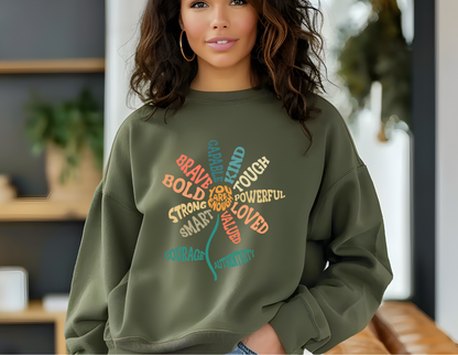 Bloom with Positivity Crew Sweater