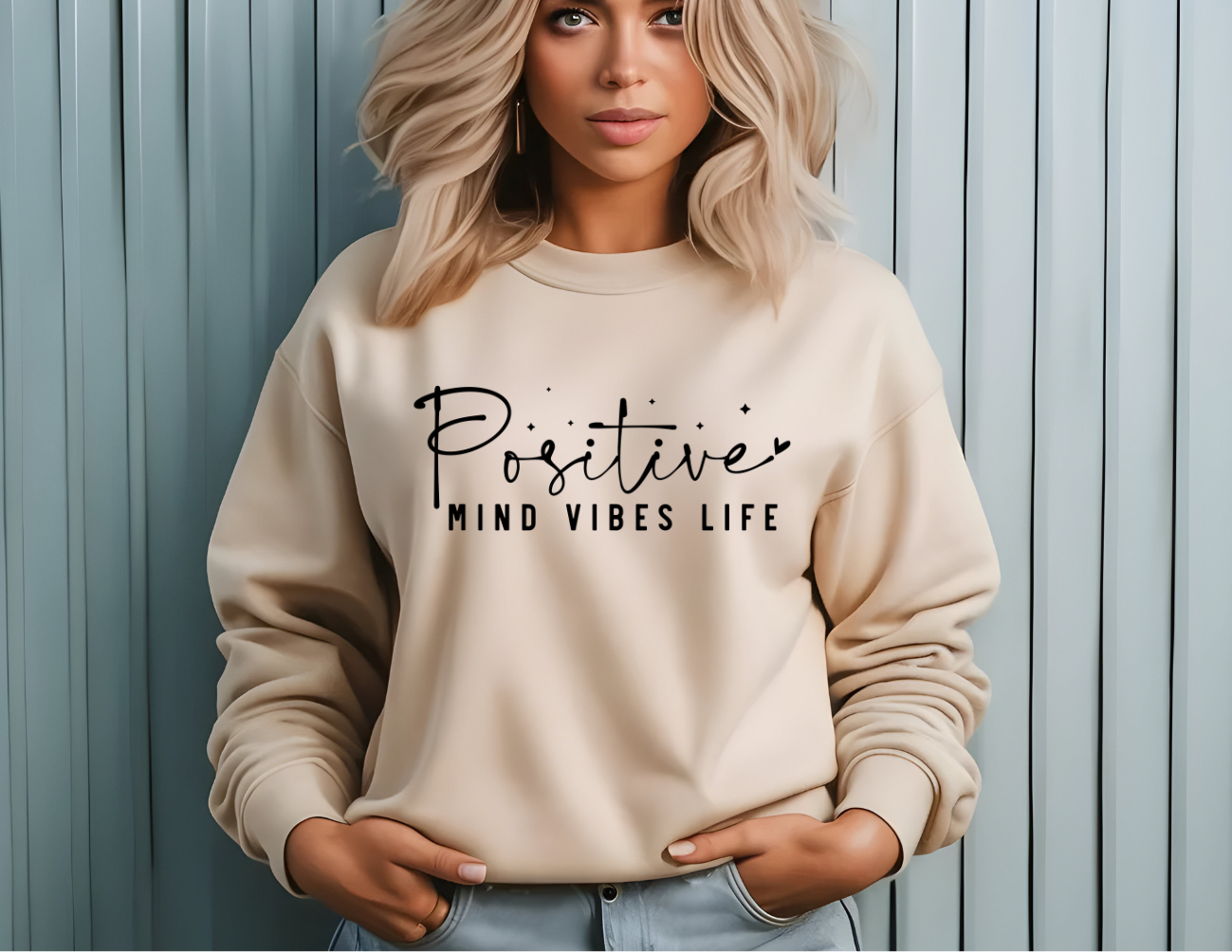 Positive Mind Vibes Life Crew Sweater