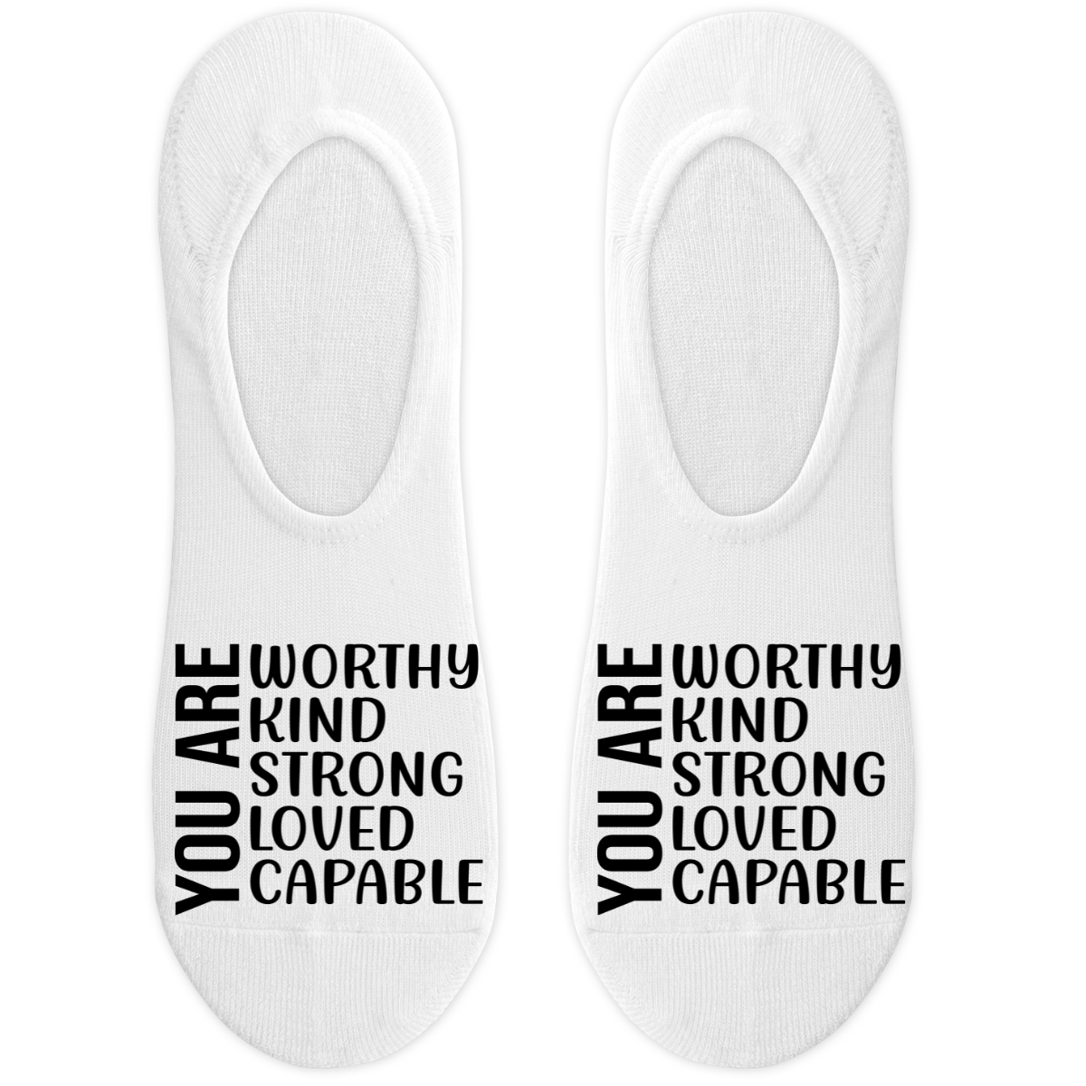 You Are Worthy Kind Strong Loved Capable Socks